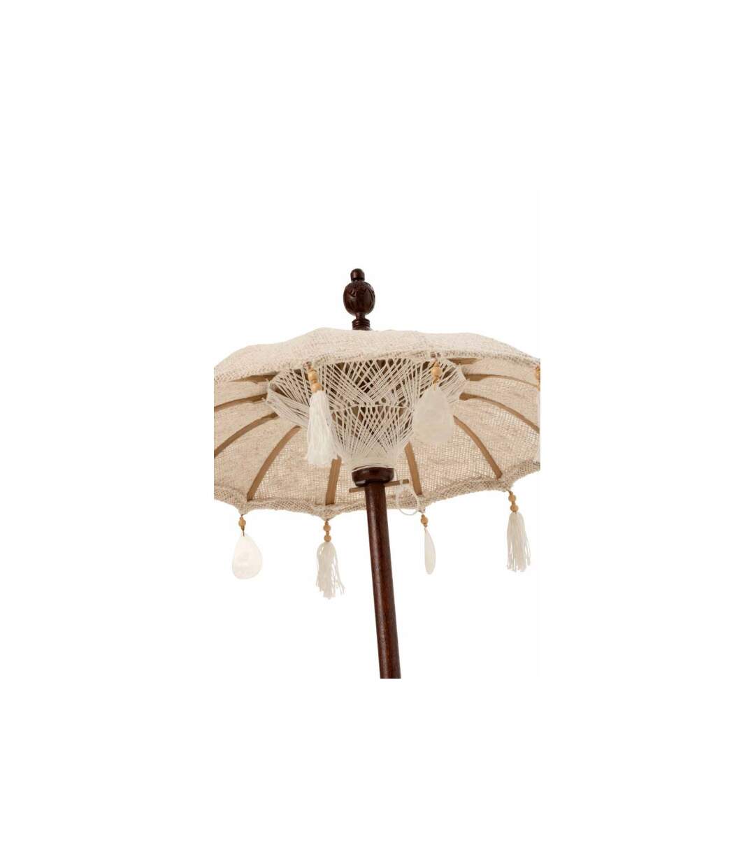 Parasol Déco Pompons & Coquillages 90cm Beige-4