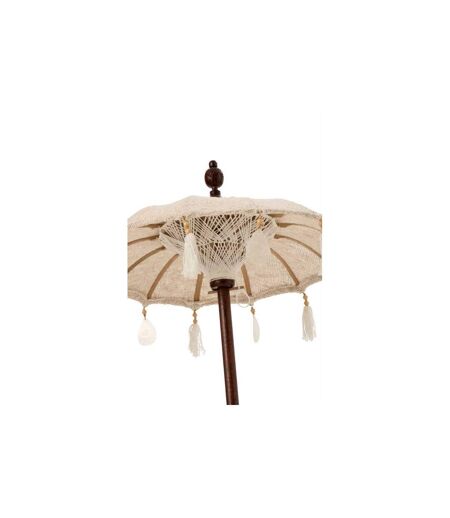 Parasol Déco Pompons & Coquillages 90cm Beige