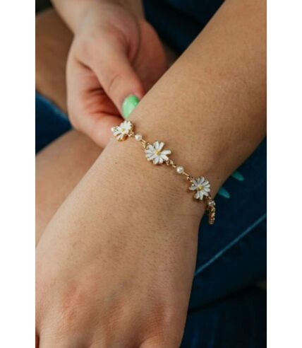 Gold Plated Sun Flower Charms Summer Indie Boho Daisy Floral Bracelet