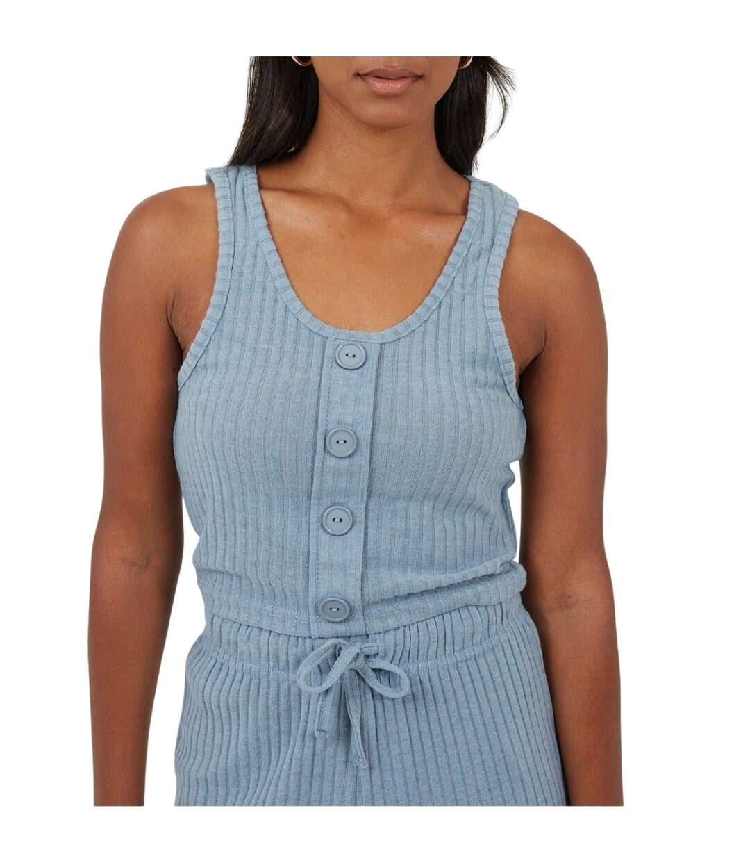 Womens/ladies Ribbed Loungewear Set Citadel Blue Brave Soul-4