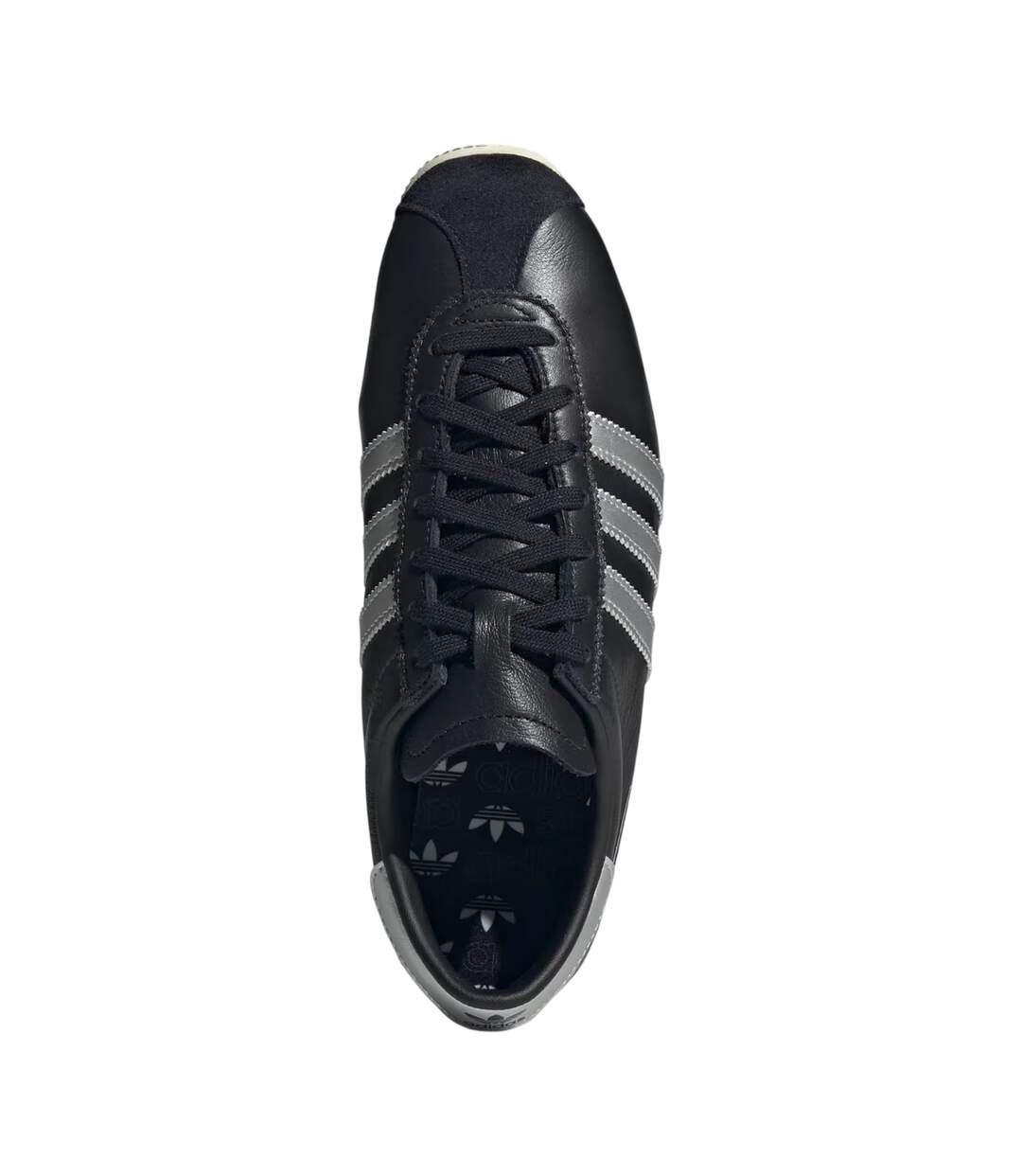 Womens/ladies Paris 3 Stripes Leather Trainers Black Silver Adidas-3