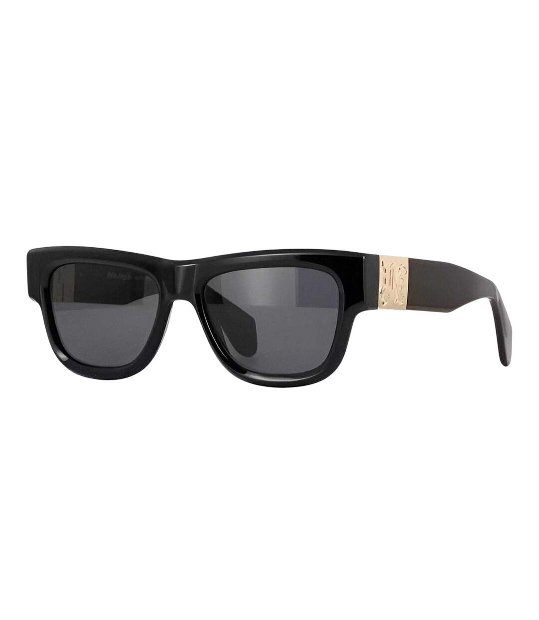 Mens Merrill Rectangular Gold Detail Sunglasses One Size Black Dark Grey Palm Angels-1