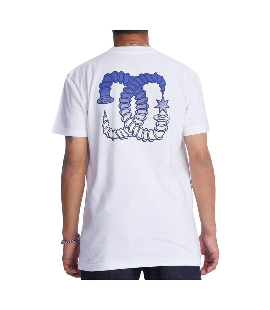 T-Shirt blanc homme dc shoes star screwed-2