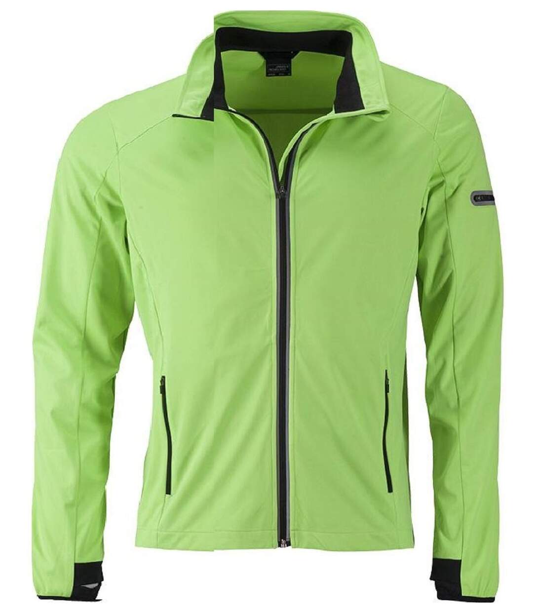 Veste softshell sport - Homme - JN1126 - vert vif et noir