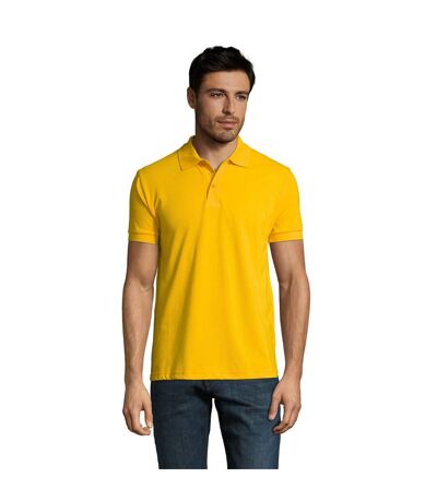 SOLs Mens Prime Pique Plain Short Sleeve Polo Shirt (Gold) - UTPC493