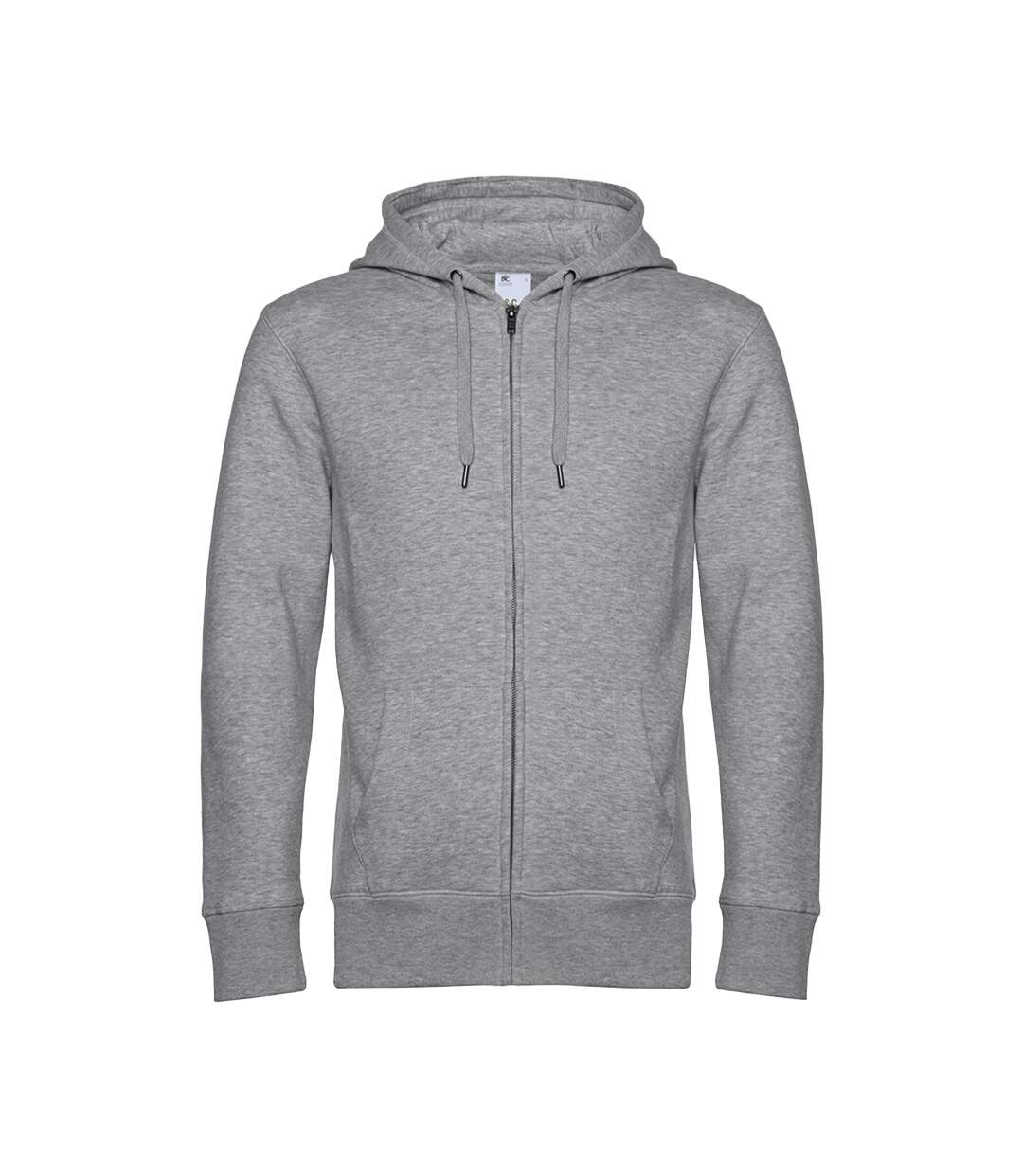 Veste à capuche homme gris chiné B&C-1