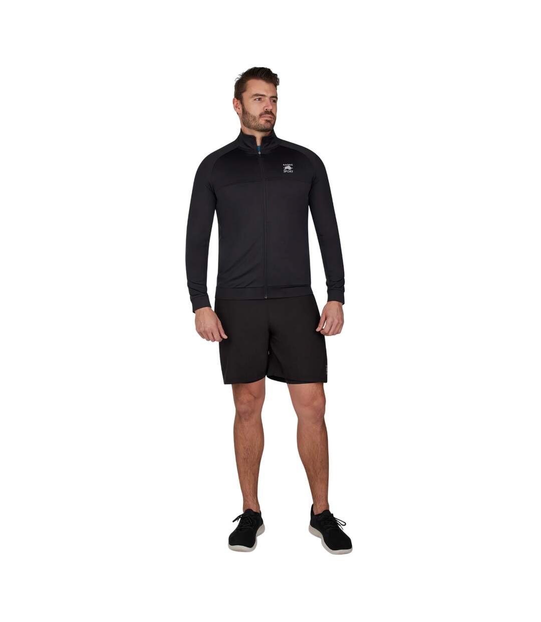 Mens Track Performance Jacket Black Raging Bull-1
