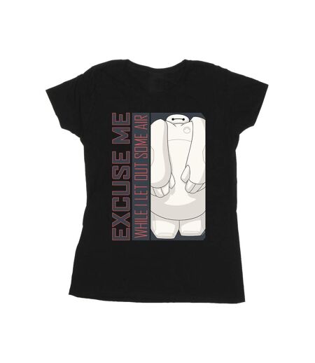 Disney - T-shirt BIG HERO BAYMAX EXCUSE ME SOME AIR - Femme (Noir) - UTBI13310