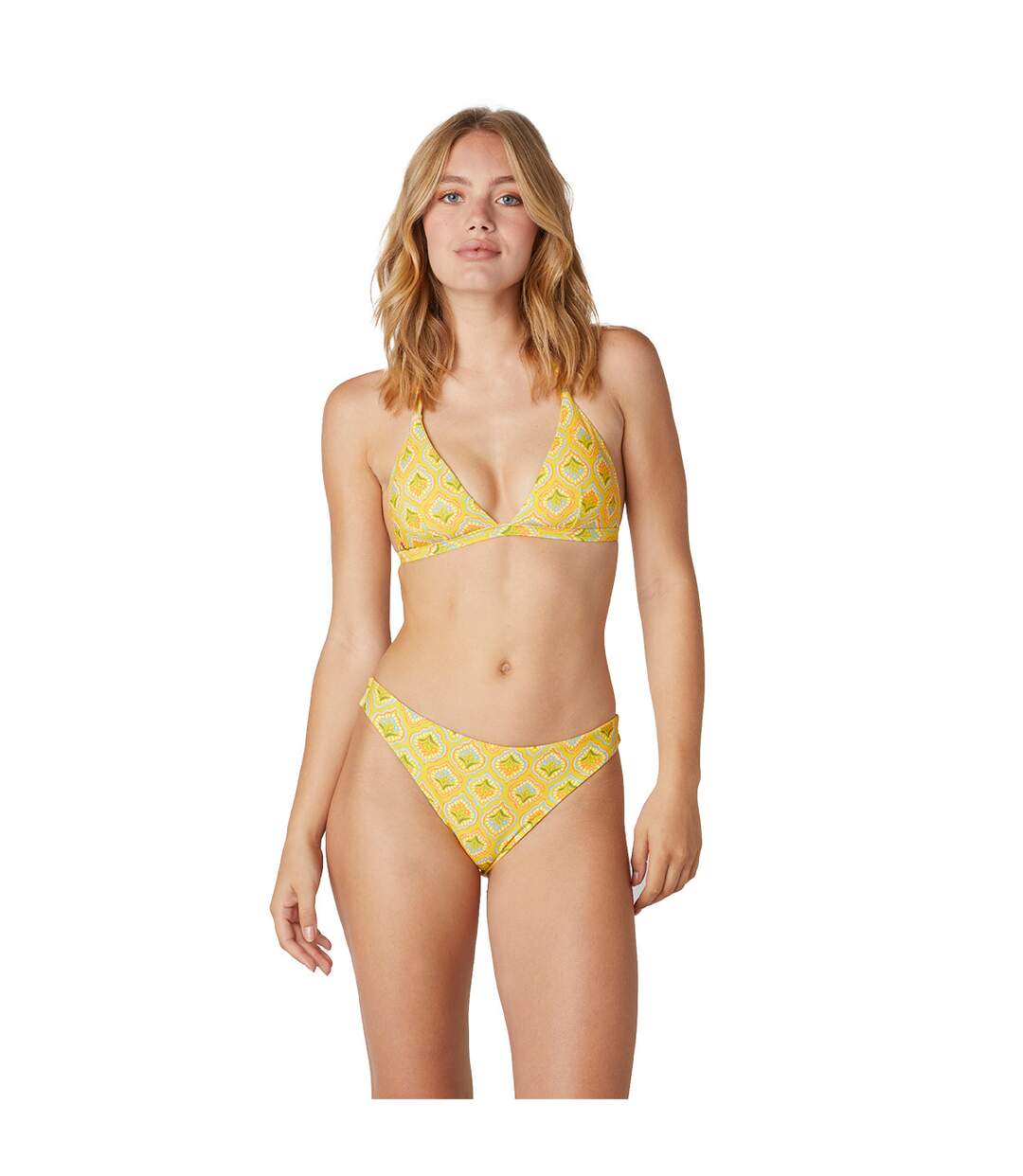 Haut de maillot de bain triangle reversible jaune Majolique-4