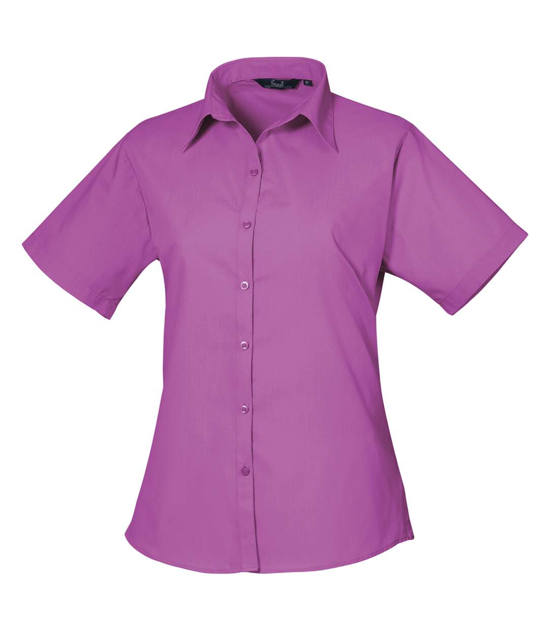 Short sleeve poplin blouse / plain work shirt lilac Premier-2