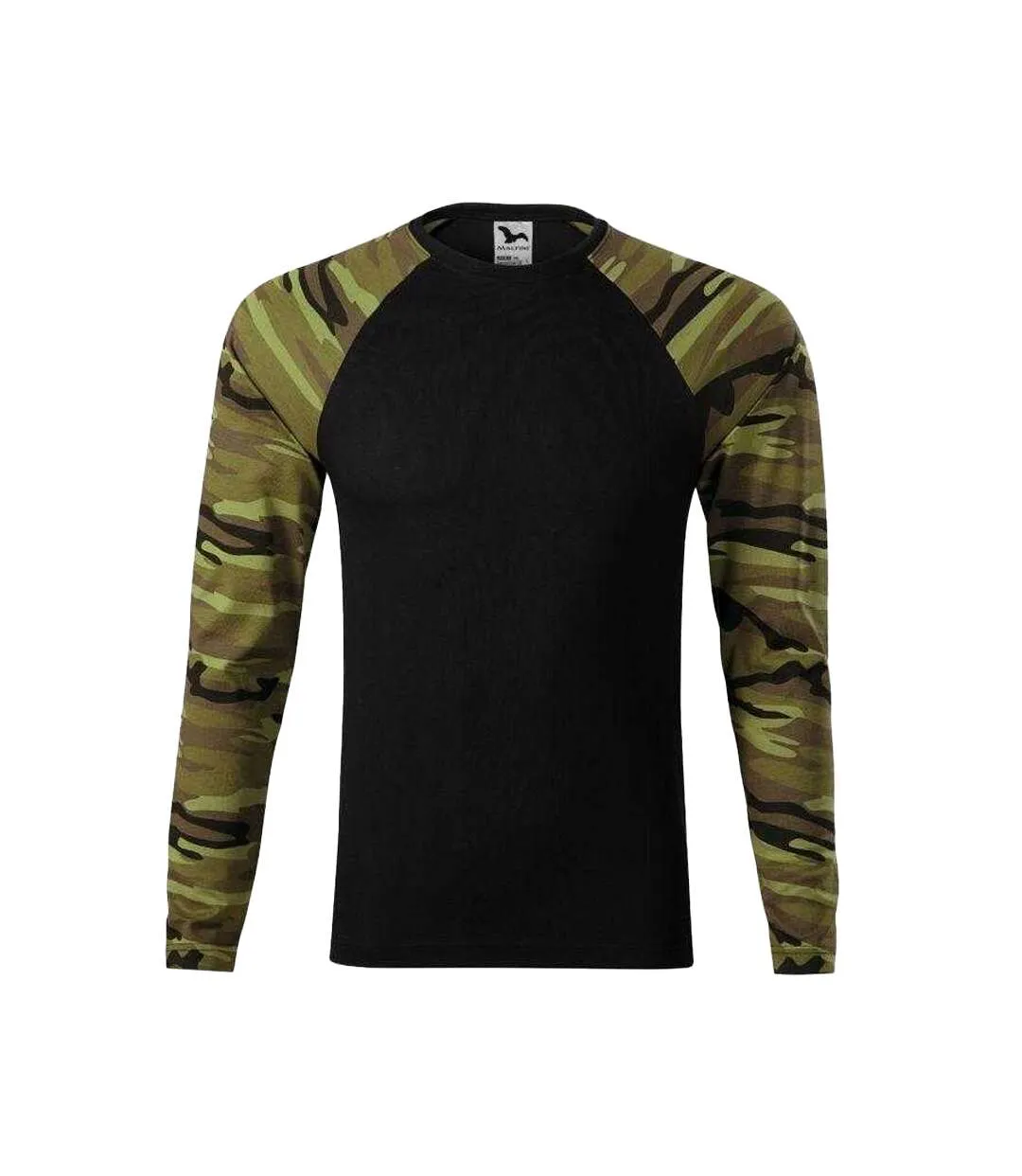 T-shirt Manches Longues Motif/style Camouflage Homme Vert Noir Malfini-1