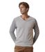 Pull gris pour homme à  manches longues - Confortable et stylé avec col en V pour un look décontracté-1