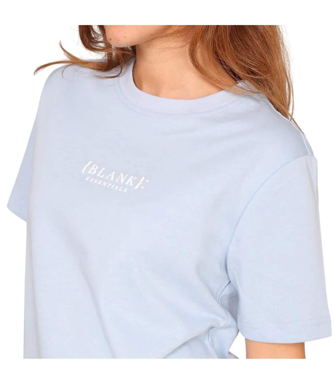 Womens/ladies Essentials Logo Boyfriend T-shirt Mineral Blue Blank Essentials-1
