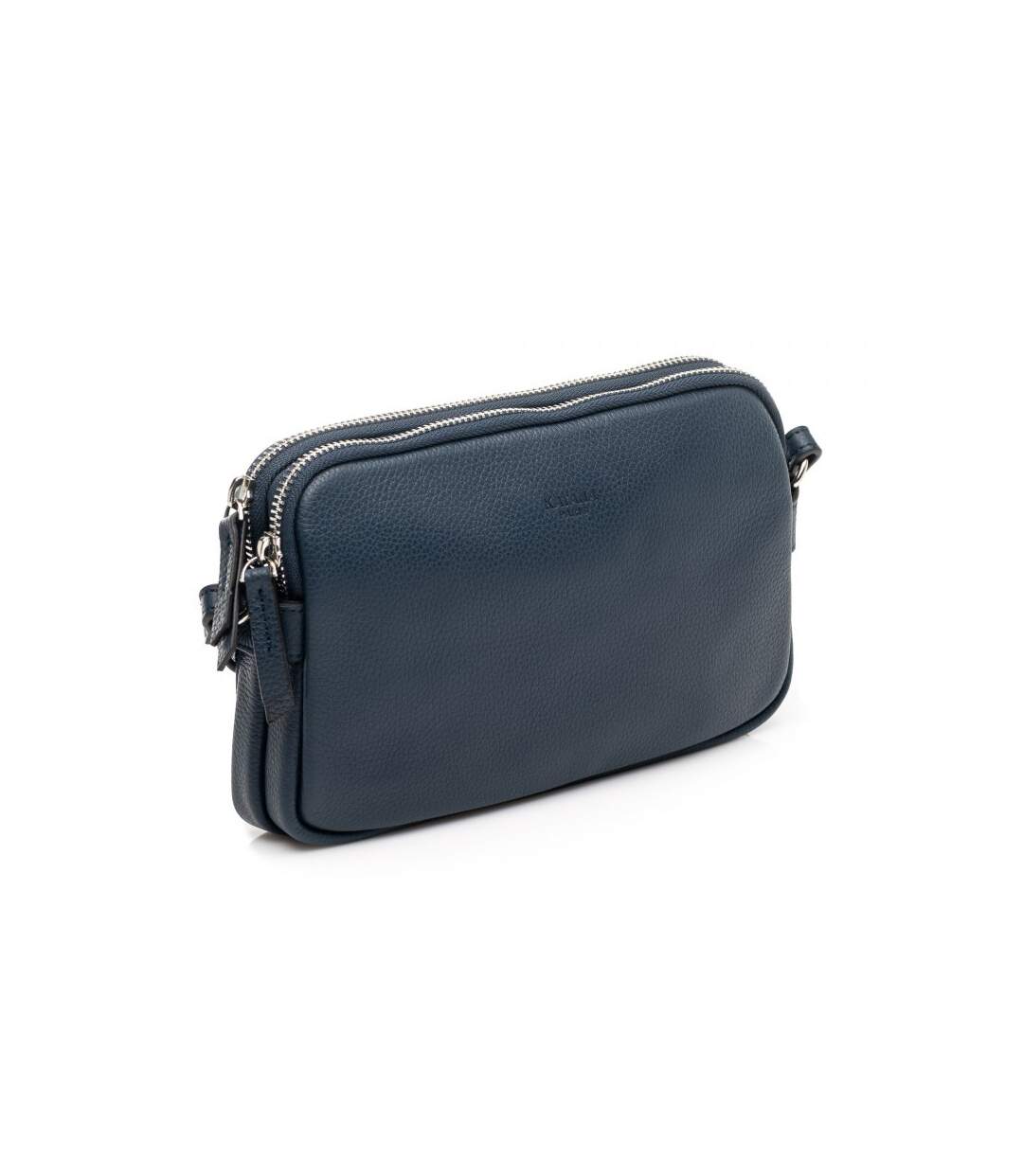 Katana - Sac bandoulière en cuir 2 cpts - marine - 9917-1