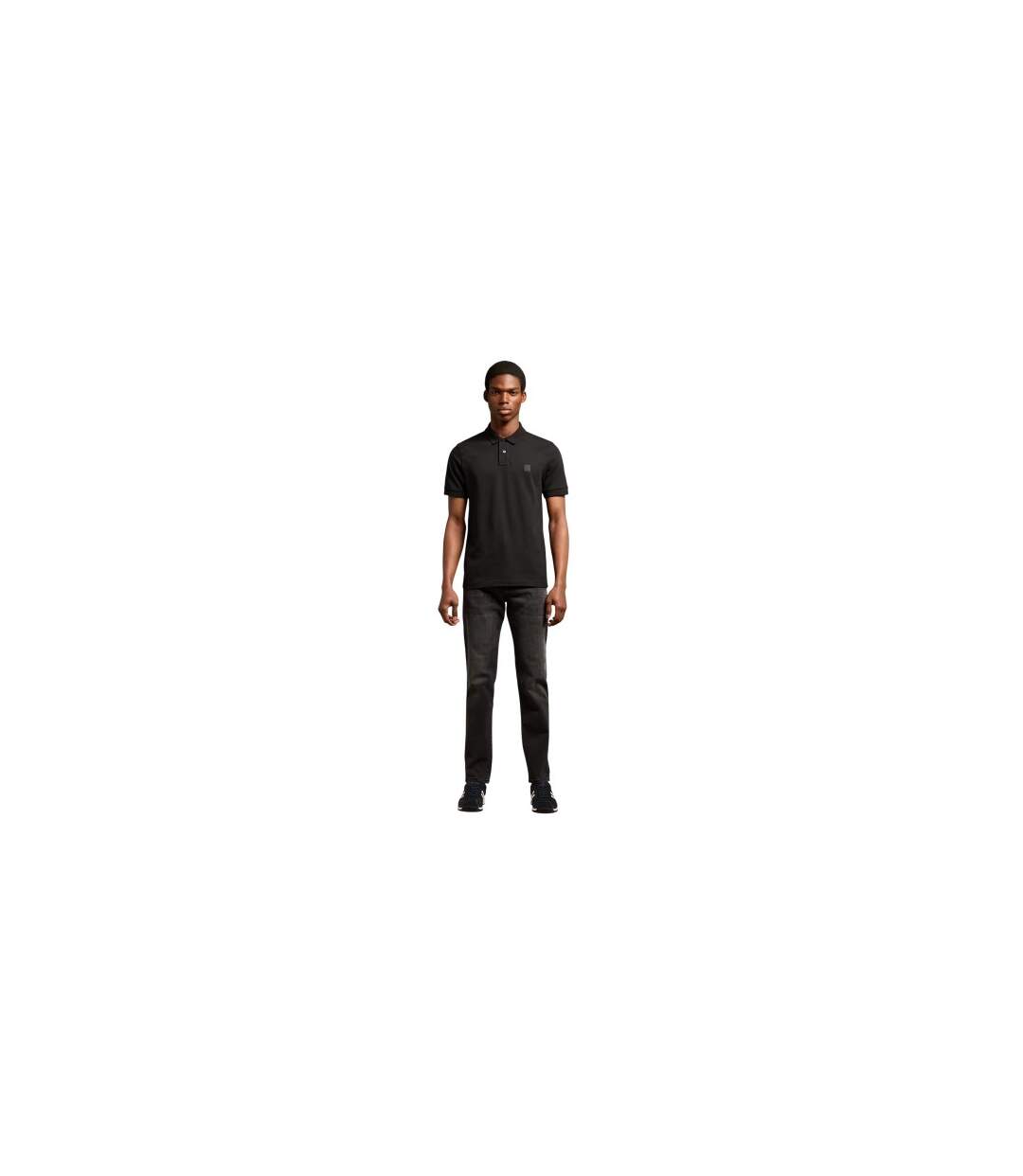 Polo Motif/style Logo Rectangulaire Passenger Homme Noir Boss-1