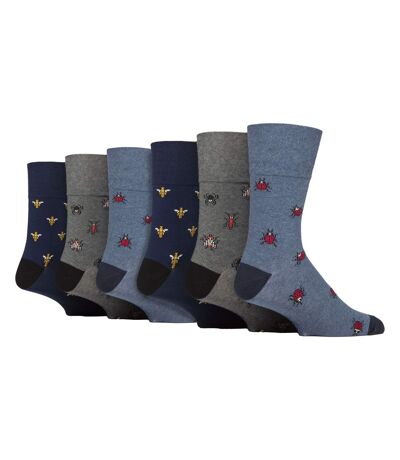 6 paires de chaussettes fantaisie à motifs en coton riche pour hommes