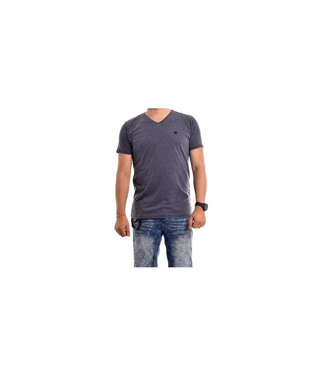 T-shirt col V pur coton NAYO-1