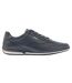 Womens/ladies Saturn Leather Low Cut Trainers Dark Blue Boss-3