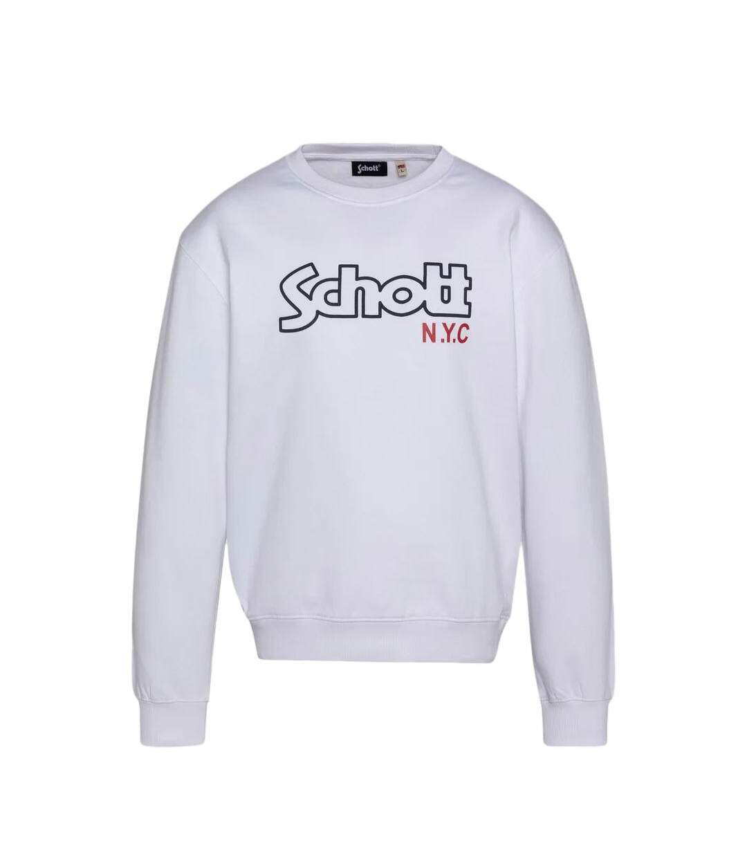 Sweat blanc homme schott stanley-1