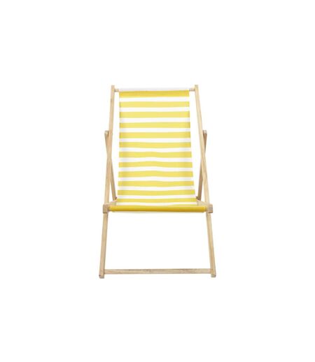 Lot de 2 Chiliennes en Bois Bain de Soleil 90cm Jaune