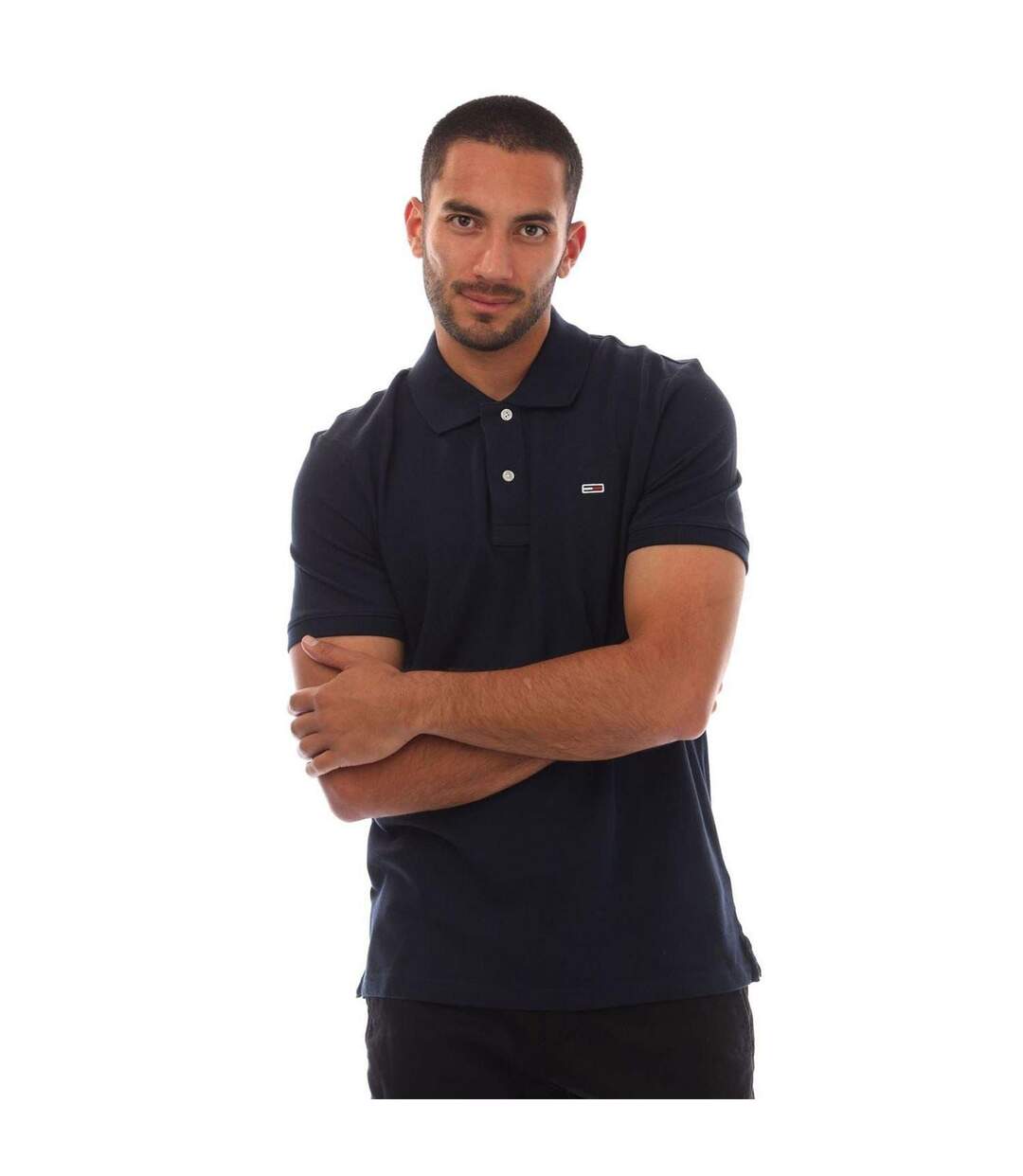 Mens Embroidered Logo Polo Shirt Navy Tommy Jeans-2