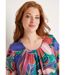 T-shirt ample long fleuri manches courtes-4