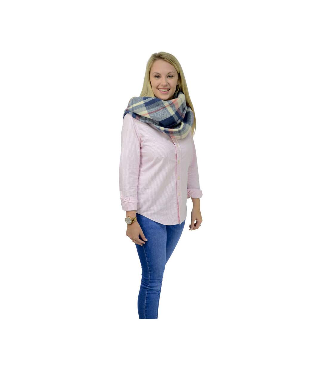 HyFASHION - Écharpe d'hiver - Femme (Bleu marine / Figue / Blanc) (Taille unique) - UTBZ4466-2