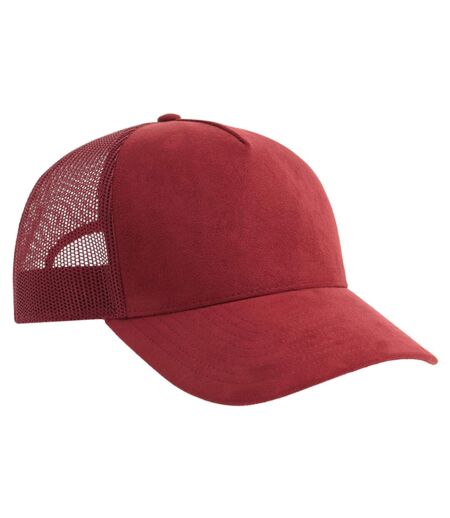 Unisex Adult Rapper 5 Panel Suede Sustainable Trucker Cap Cardinal Red Atlantis