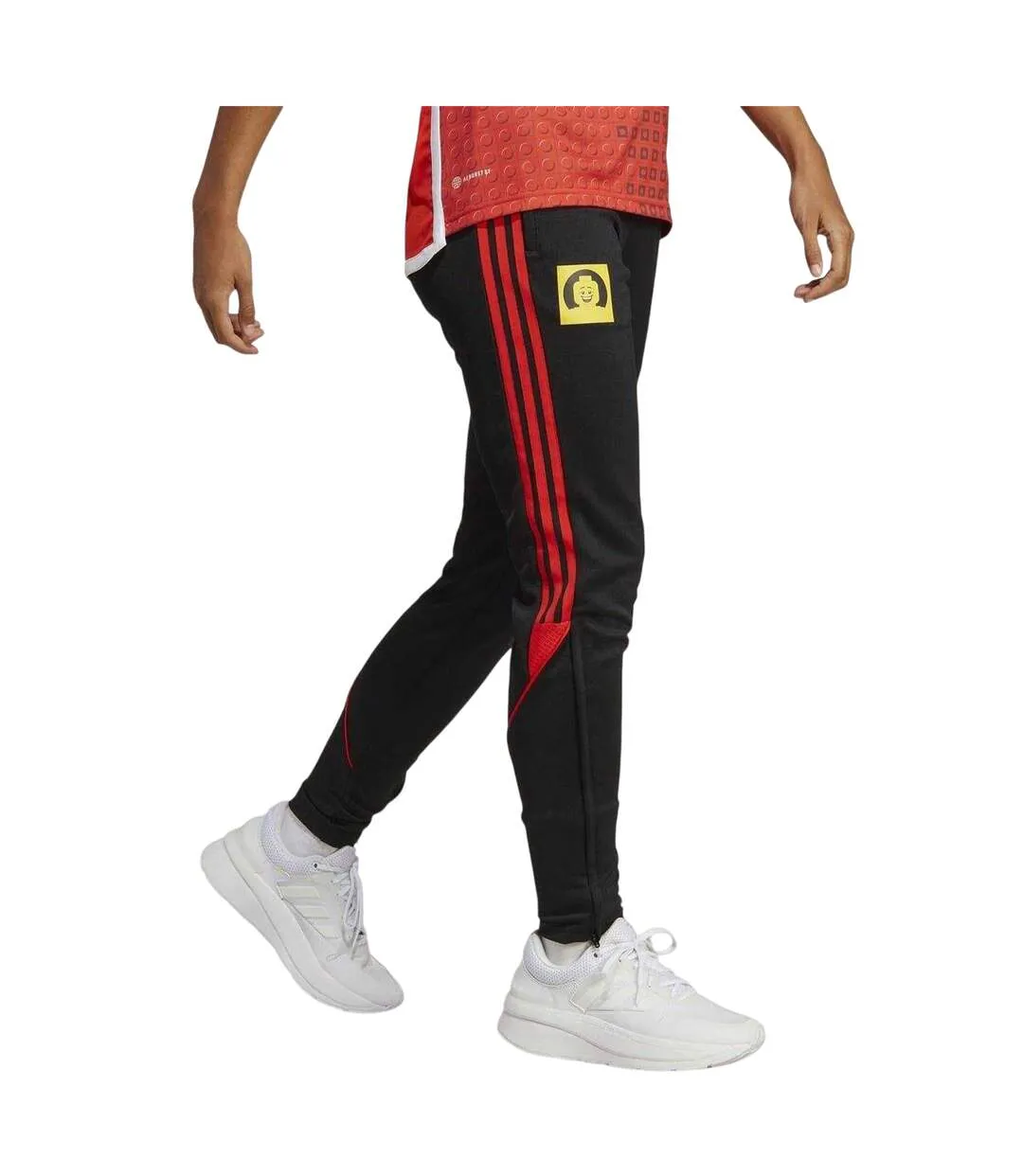 Womens/ladies Lego Stripes Jogging Bottoms Black Adidas-1