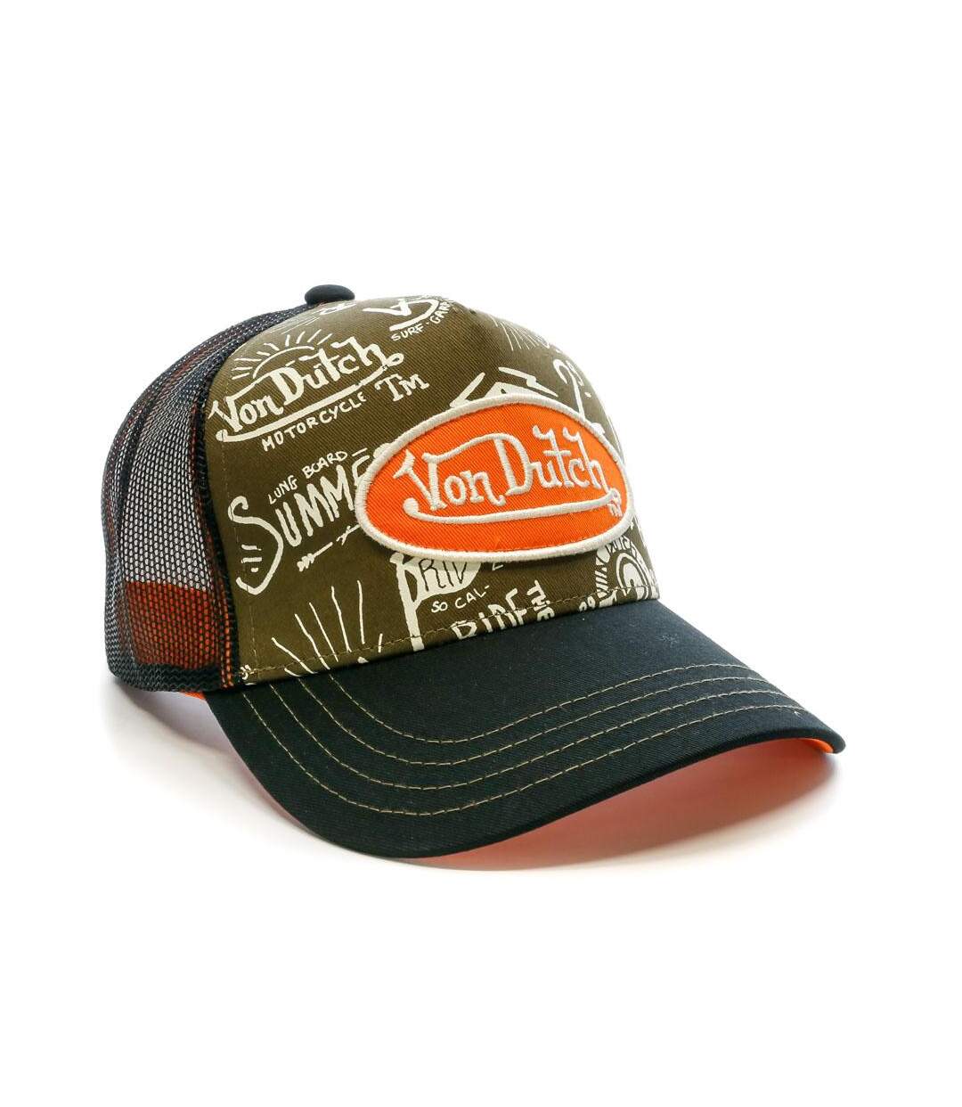 Casquette kaki/noir homme von dutch  pattern - taille unique-2