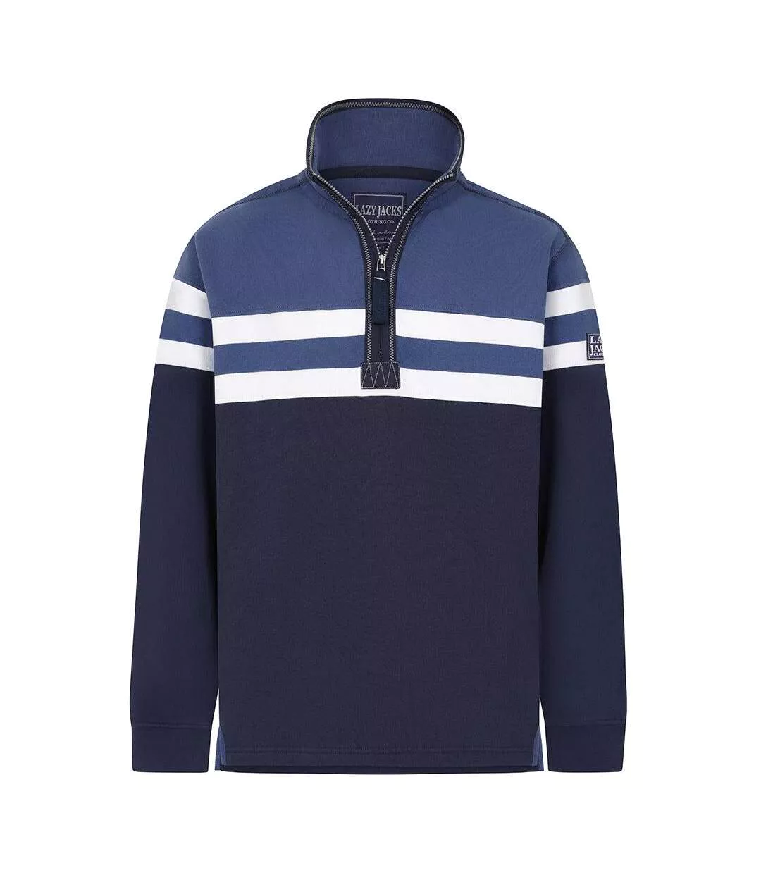 Sweat Motif/style Rayé Homme Bleu Denim Lazy Jacks-2