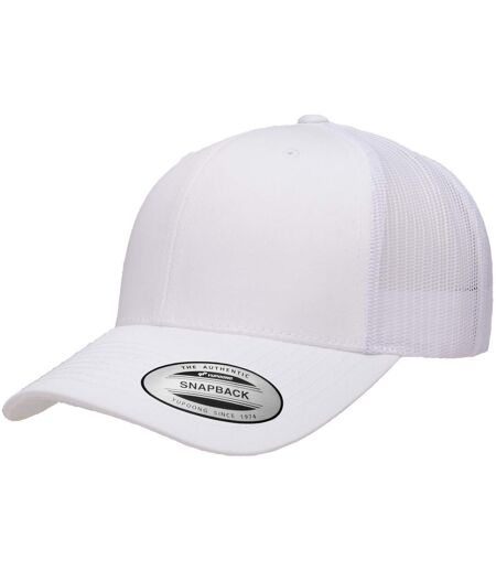 Childrens/kids Retro Trucker Cap White Flexfit