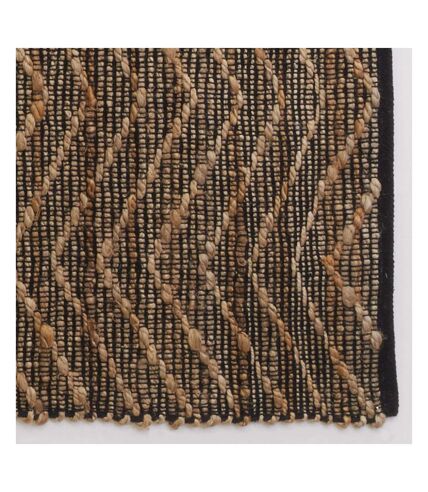 Tapis en jute et coton naturels Zig-zag Naturel et marron - 160 x 230 cm