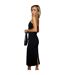 Robe Moulante Motif/style Ceinturé Femme Noir AX Paris-4