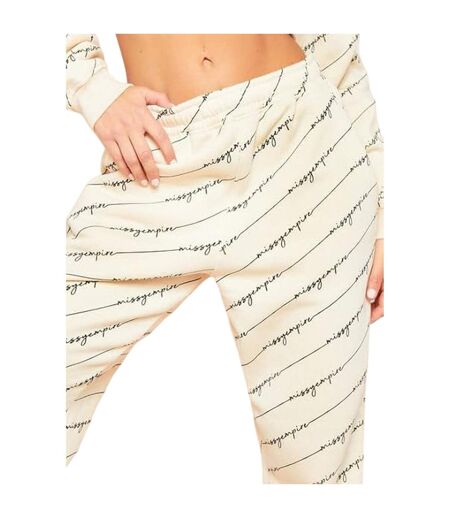 Pantalon De Jogging Motif/style Slogan Femme Crème Missy Empire