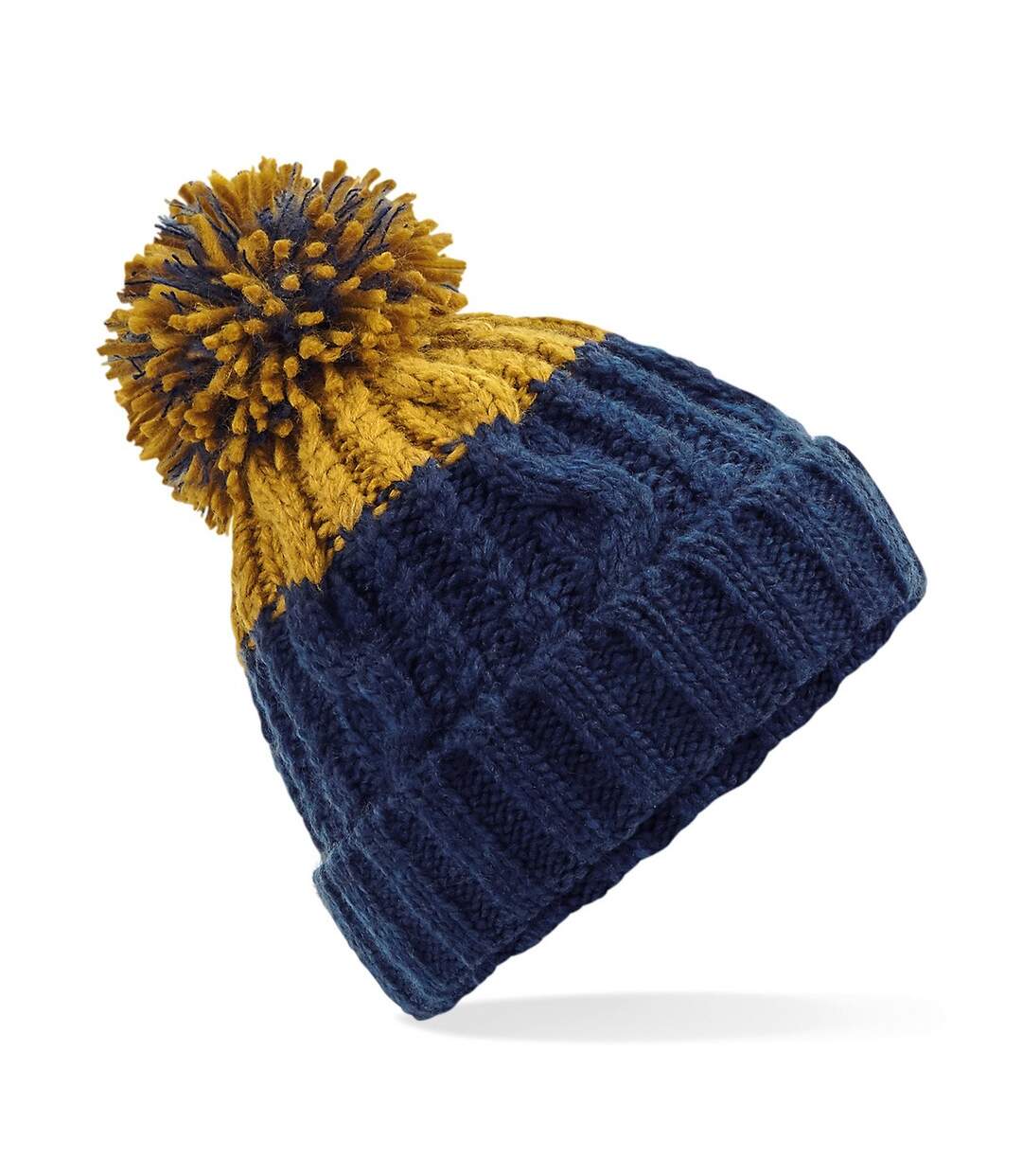 Beechfield Unisex Adults Apres Cuffed Beanie (Oxford Navy/Mustard) - UTRW7276-1