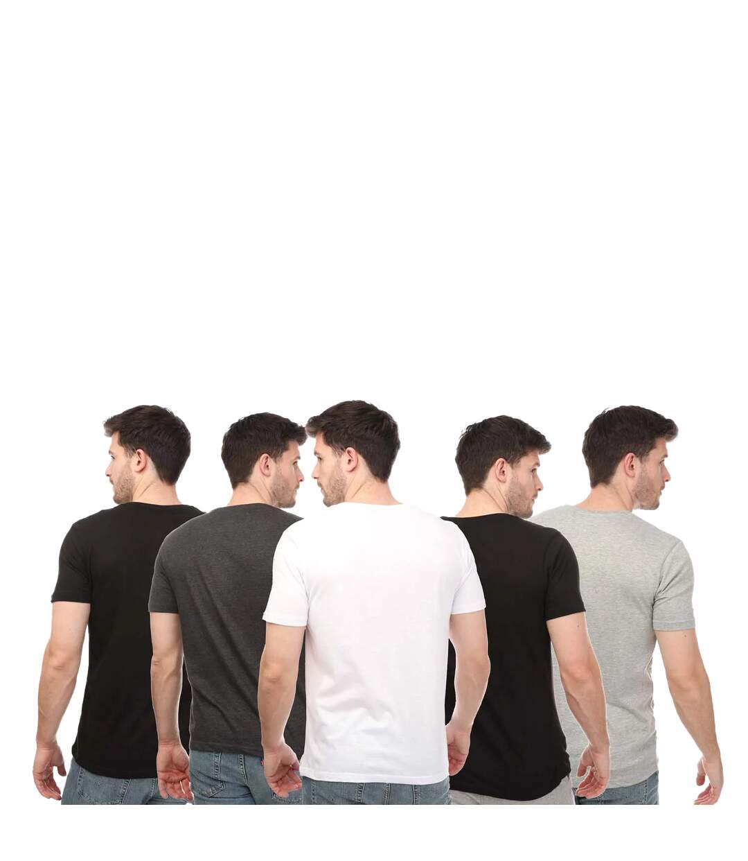 Pack of 5  Mens briars lounge t-shirt  black/grey/white Farah-2