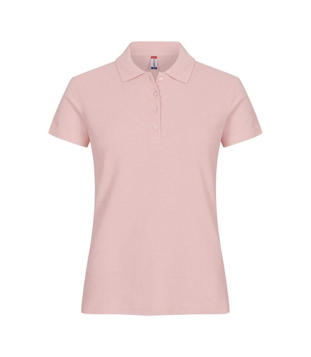 Womens/ladies Plain Polo Shirt Candy Pink Clique-1