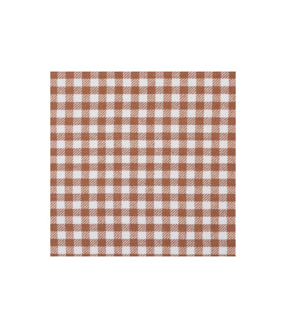 Nappe Vichy en Coton Floral 150x250cm Marron-2