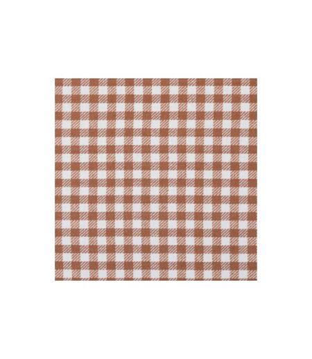 Nappe Vichy en Coton Floral 150x250cm Marron