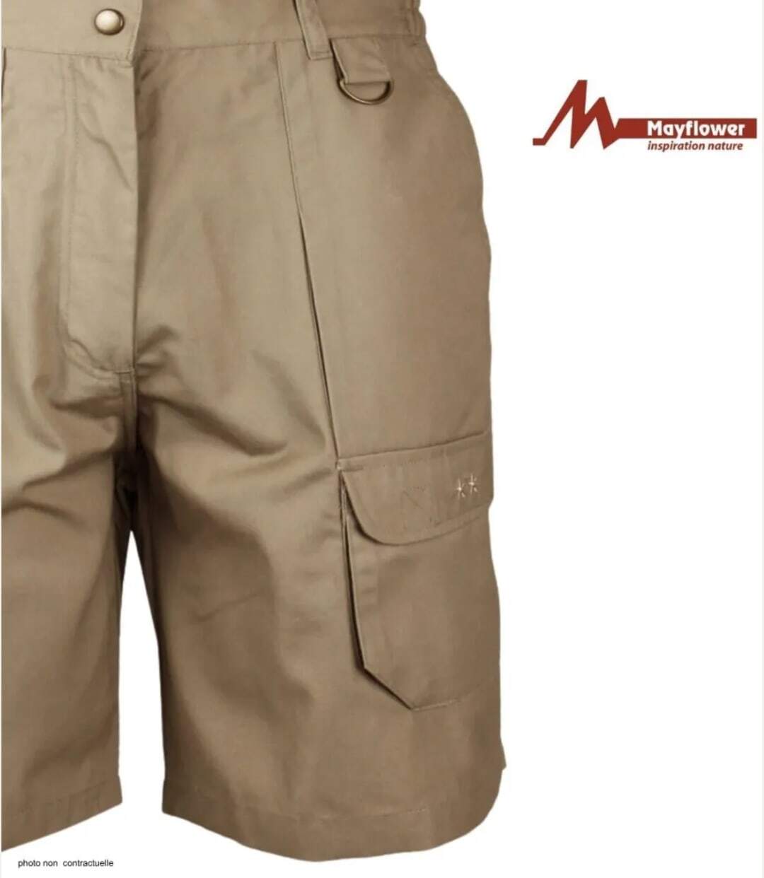 Short homme MAYFLOWER 710099U001 camel marron : la solidité du polycoton pour un look aventurier-4
