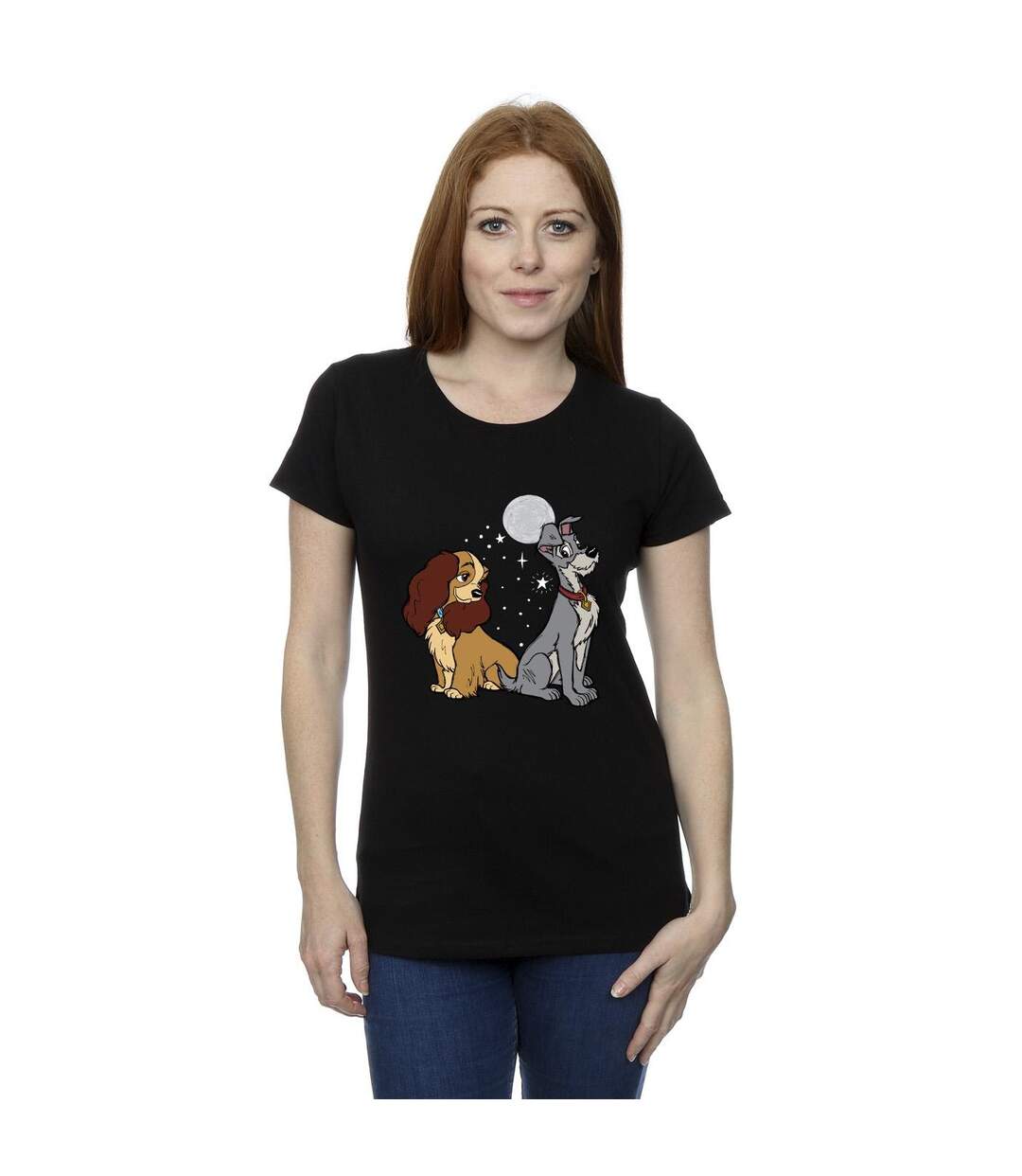 Disney Femme/Ladies - Lady And The Tramp Moon - T-shirt en coton (Noir) - UTBI26158-2