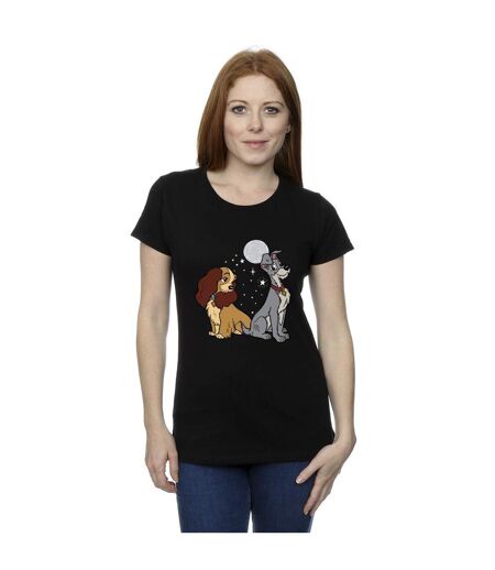 Disney Femme/Ladies - Lady And The Tramp Moon - T-shirt en coton (Noir) - UTBI26158