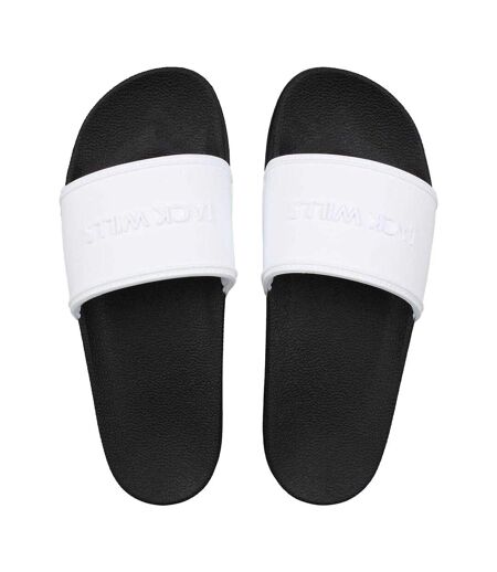 Mens Logo Sliders White Black Jack Wills