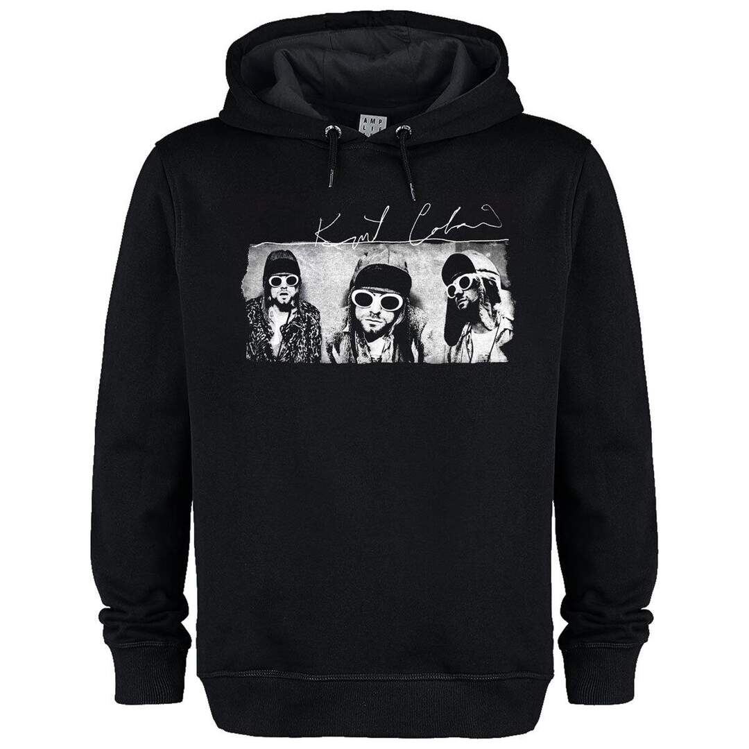 Sweat à capuche unisexe adulte frohmans photos kurt cobain noir Amplified-1