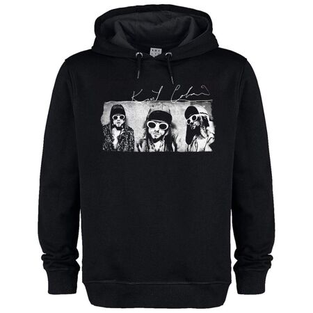 Sweat à capuche unisexe adulte frohmans photos kurt cobain noir Amplified