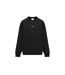 Womens/ladies Plain Polycotton Crew Neck Jumper Black Slazenger-1