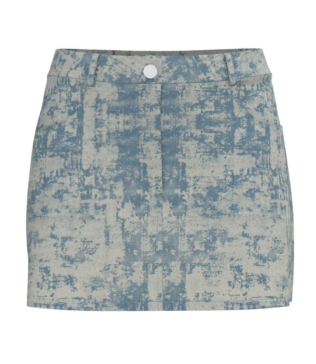 Jupe en jean courte bleu femme pieces denim-1