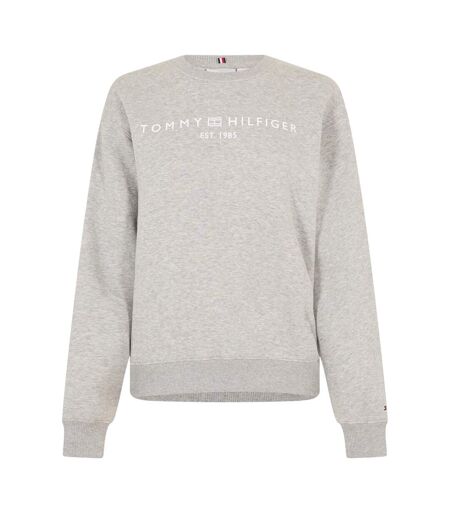 Womens/ladies Cotton Blend Regular Sweatshirt Light Grey Heather Tommy Hilfiger