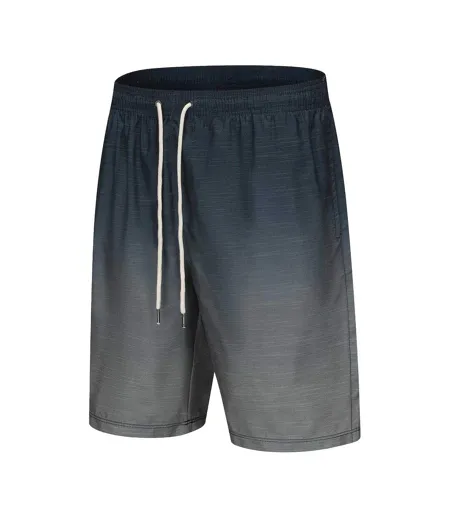 Mens Ombre Stripe Swimming Swim Shorts Blue Ombre Hot Tuna